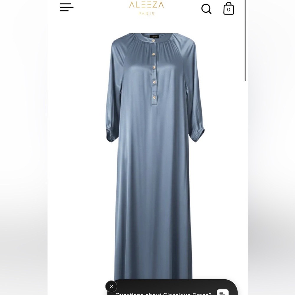 Light Blue Long Button-Front Maxi Dress